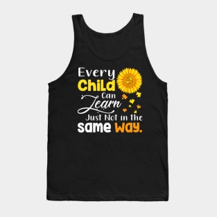 Autism Special Education Teacher Shirt Sunflower Gifts Tank Top